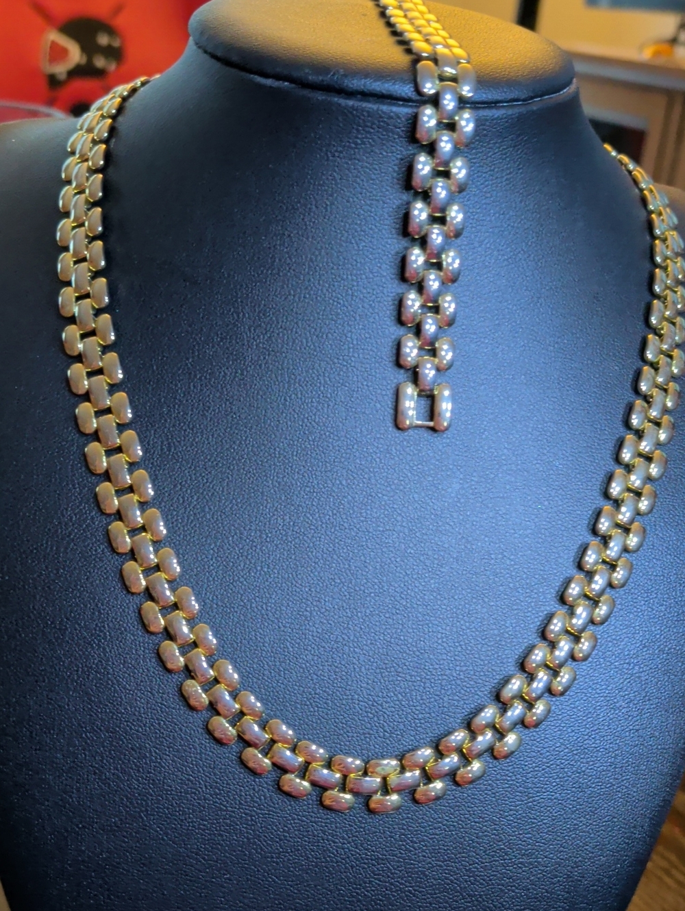 Vintage Panther Link Long Necklace Transforms Into Necklace And Bracelet